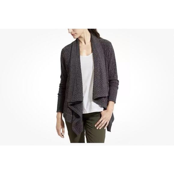 Athleta Wrap Cardigan Open Sweater Gray Soft Ribbed Jacket Knit Size XXS - Picture 1 of 12